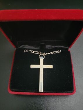 Buffy The Vampire Slayer Rare Silver Cross Pendant Necklace - Classic Silver 925